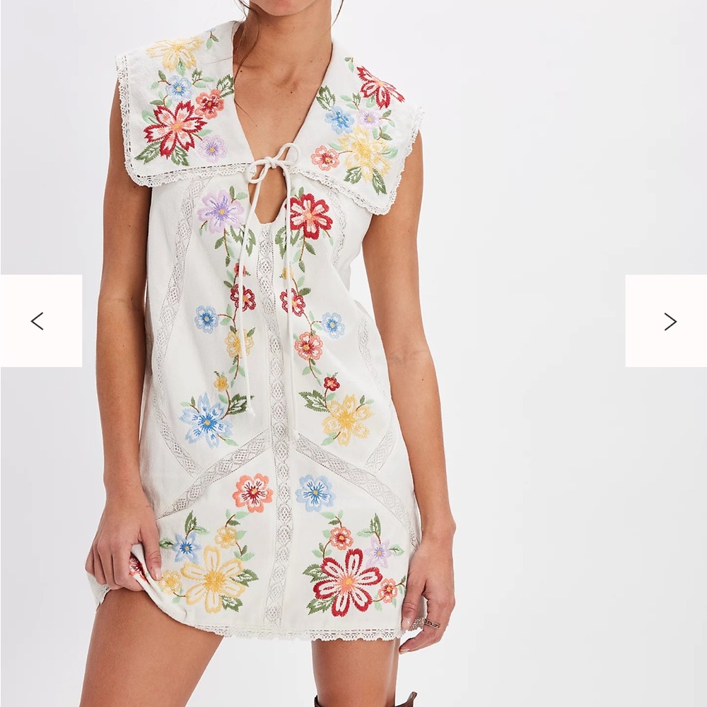 Free People Willow Embroidered Mini Dress